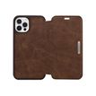 0840104215883-OtterBox Strada Series Folio - porte folio en cuir pour iPhone 12, 12 Pro - marron-Arrière-6