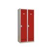 Vestiaire Industrie Salissante - 2 portes - 180 x 80 x 50 cm - gris/rouge