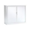 Armoire basse monobloc à rideaux GENERIC - 100 x 120 x 43 cm - blanc