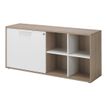 Crédence ARPE - L158 x H74 x P41 - 1 porte coulissante - Chêne et blanc
