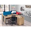 3253310106871-Bureau compact à gauche DUAL - L180 cm - Pieds alu - plateau imitation Hêtre (Pieds de renfort ou caisson bout de bureau obligatoire à rajou--1