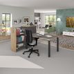 3253310153875-Bureau droit EXPRIM - L140 cm - Plateau imitation Chêne clair - Pieds carbone--1