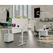 3253310159990-Bureau LEVEL - Bureau éléctrique - L140 - pied blanc - plateau Imitation hêtre--1