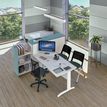 2012348123110-Bureau droit IDRA - L120 cm - Pieds blanc - plateau imitation Erable--1