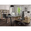 3253310163379-Bureau STEELY Manager - L180 x P100 x H72,5 cm - console retour à droite (2 tiroirs) L200 x P60 x H72,5 cm - pieds blanc - plateau imit--1