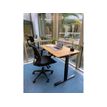 3760350281142-Bureau électrique UGO - L140x80cm - pieds noirs - plateau chêne massif--1