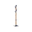 Porte-manteau en bois naturel avec porte parapluie EASYCLOTH - bleu