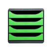 Exacompta BigBox - Module de classement 4 tiroirs - gris/vert pomme