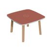 Table basse WOODY - L60 x H40 x P60 cm - plateau rouge
