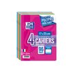 Oxford Openflex - 4 Cahiers polypro 17 x 22 cm - 96 pages - grands carreaux (Seyes) - couleurs assorties