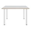 3483600857057-Table de réunion carrée ARTEFACT - 120 cm - Pieds tube - Orme-Avant-0