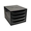 Exacompta Ecobox - Module de classement 4 tiroirs - noir