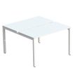 Bureau Bench 2 personnes EASYDESK - soit 2 plateaux L120xP60xH75 cm (L120 x P126) - Blanc