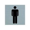 Pickup - Plaque de signalisation -  80 x 80 mm - autocollant - toilettes pour hommes