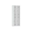 Vestiaire multicases - 2 colonnes - 4 portes - 180 x 60 x 50 cm - gris/gris