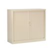 Armoire basse monobloc à rideaux GENERIC - 100 x 120 x 43 cm - beige