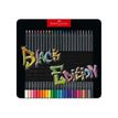 4005401164258-Faber-Castell Black Edition - 24 Crayons de couleur - couleurs brillantes assorties - boîte méta-Avant-0