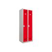 Vestiaire Industrie Propre - 2 portes - 180 x 60 x 50 cm - gris/rouge
