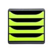 Exacompta BigBox - Module de classement 4 tiroirs - noir/vert anis