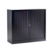 Armoire basse monobloc à rideaux GENERIC - 100 x 120 x 43 cm - noir