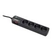 3700085612941-INFOSEC S4 Black Line II - Multiprise parafoudre 4 prises - parasurtenseur 2500 W-Angle droit-1