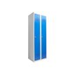 Vestiaire Industrie Propre monobloc - 2 portes - H180 x L60 x P50 cm - gris/bleu