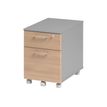 Caisson mobile JAZZ+ - Profondeur 60 cm - 2 tiroirs - Hêtre ambré
