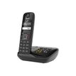 Gigaset AS690A Four - téléphone sans fil + 3 combinés supplémentaires - avec répondeur - noir