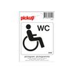 Pickup - Plaque de signalisation - 100 x 100 mm - autocollant - WC (handicapés)
