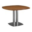 Table de réunion carrée SLIVER - L115 x H75 x P115 - 4 côtés courbes - Noyer et bronze