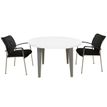 2012349456743-Table de réunion ronde EVIDENCE - 120 cm - Pieds aluminium - Plateau blanc--0