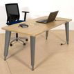 Bureau EVIDENCE - 80 cm - Pieds anthracites - Plateau blanc