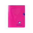 Clairefontaine Mimesys - Cahier polypro 17 x 22 cm - 48 pages - grands carreaux (Seyes) - rose