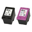 0889894508881-HP 62 - Pack de 2 - noir et 3 couleurs - cartouche d'encre originale (N9J71AE) - éligible I-Angle droit-1