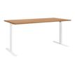 Table de réunion modulaire YES ! - 140 cm - Pieds blancs - Merisier