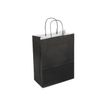 50 Sacs cadeau kraft - poignées torsadées - 18 cm x 8 cm x 22 cm - noir