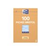 Oxford - Fiches Bristol - A4 - 21  x 29,7 cm - Non perforées - Bleu - Uni - Pack de 100