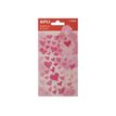 APLI kids - Stickers adhésifs - 56 pièces - cœurs roses et paillettes