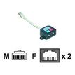 MCL Samar - Câble dédoubleur de paires RJ45 Cat 5E blindé F / M / F - Ethernet