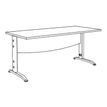 2012348123110-Bureau droit IDRA - L120 cm - Pieds blanc - plateau imitation Erable--3