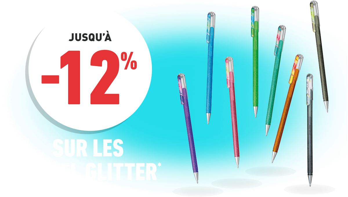 Jusqu'à -12% sur les Pentel Glitter