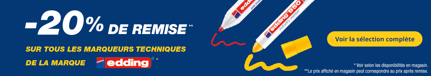 -20% sur les marqueurs techniques Edding