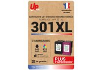 Cartouche compatible HP 301XL - Pack de 2 - noir, cyan, magenta, jaune - Uprint