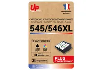 Cartouche compatible Canon PG-545/CL-546XL - Pack de 2 - noir, cyan, magenta, jaune - Uprint