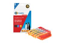 Cartouche compatible Canon CLI-581XXL/PGI-580XXL - Pack de 4 - noir, cyan, magenta, jaune - G&G