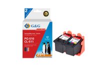 Cartouche compatible Canon PG-510/CL-511 - Pack de 2 - noir, cyan, magenta, jaune - G&G