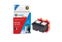 Cartouche compatible Canon PG-512XL/CL-513XL - Pack de 2 - noir, cyan, magenta, jaune - G&G