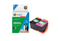 Cartouche compatible HP 304XL - Pack de 2 - noir, cyan, magenta, jaune - G&G