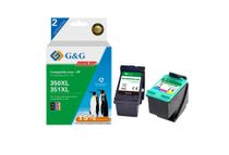 Cartouche compatible HP 350XL/351XL - Pack de 2 - noir, cyan, magenta, jaune - G&G