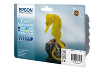 Epson T0487 Hippocampe - Pack de 6 - noir, cyan, cyan clair, magenta, magenta clair, jaune - cartouche d